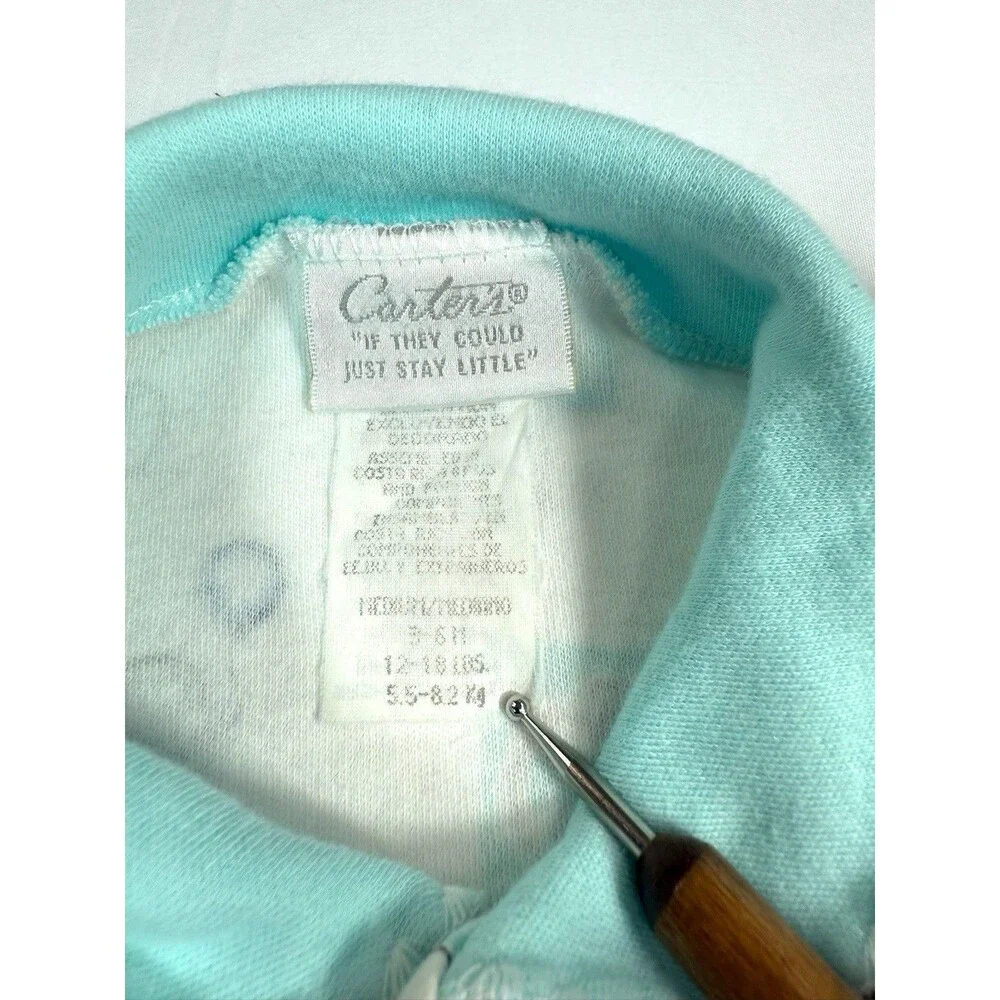 VINTAGE CARTERS Unisex Monkey Print Footed Sleeper Pajamas Size 6‎ Months